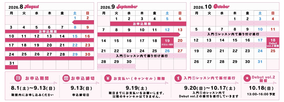 Debut当日までのスケジュール
